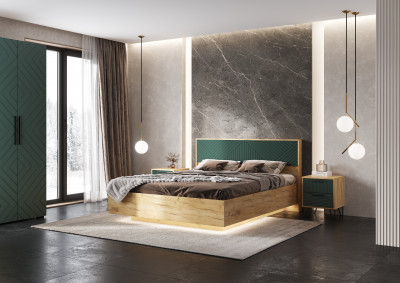 Спальня Флэш, браш мени грин/дуб крафт