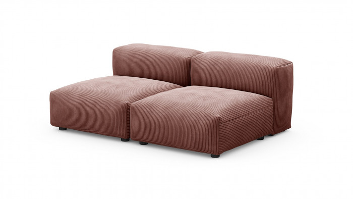 Сдвоенная дополнительная секция Фиджи (малая) Cilium Coral 168*116*62 см, Розовый Вельвет Нераскладной Фиеста