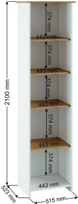 Шкаф с витриной Теодора, Белый