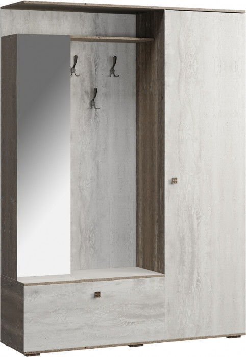Гарнитур для прихожей "Марк-2" - Бетон пайн светлый/Бетон пайн темный