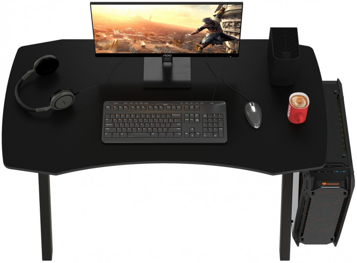 Игровой стол Мебель--24 GT-2310, цвет чёрный, ШхГхВ 120х60х73 см., столешница МДФ 15 мм.(регулировка высоты: 72,5 - 73,5 см.), макс. нагрузка 100  кг.