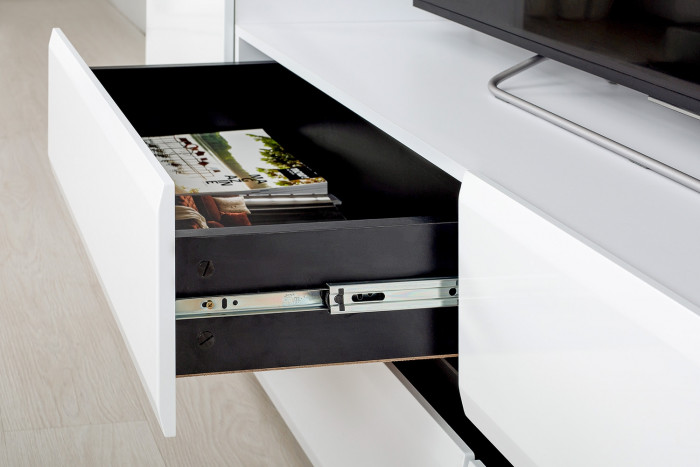 Сидней Комплектация № 051, корпус: белый/чёрный/фасады: МДФ белый глянец