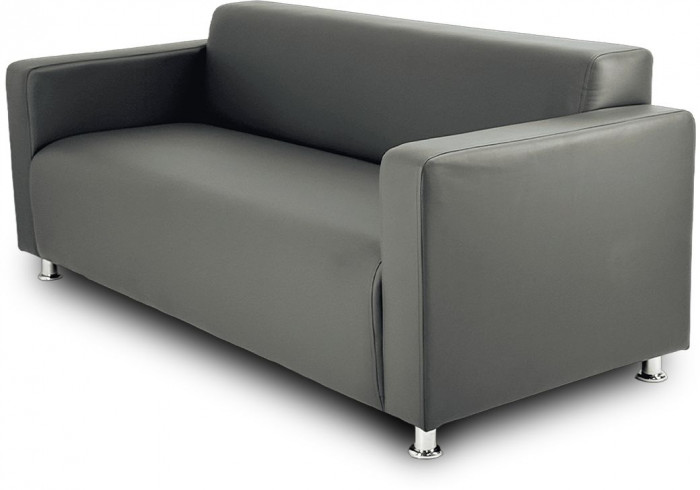 Диван прямой Томи, 200 см, экокожа, темно-серый