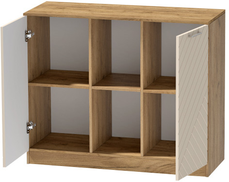 Комод №4 "Иннэс-7", Белый/Тирамису матовый