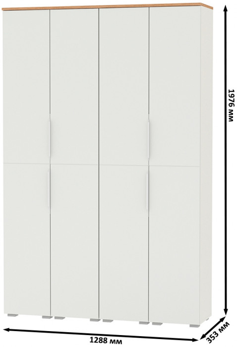 Октава Набор шкафов 45, белый шагрень/дуб крафт золотой/фасады МДФ белый шагрень