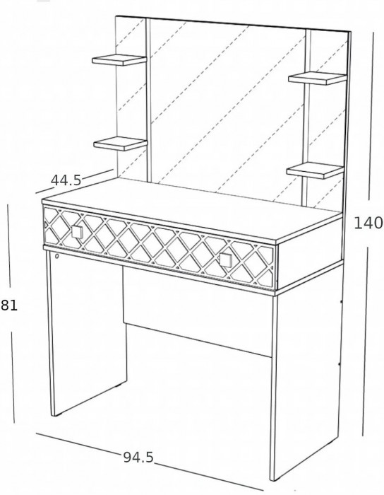 Модульная спальня Николь, композиция 1 (Ясень Шимо / Лиственница темная)