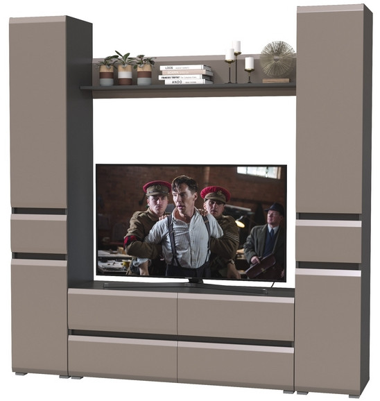 Сидней Комплектация № 052, корпус: антрацит/фасады: МДФ веллюто капучино