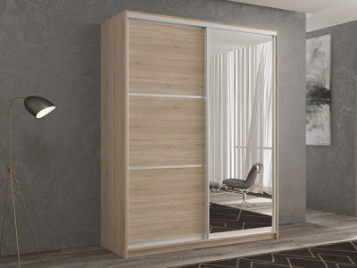 Шкаф-купе Кааппи 2 Сонома Светлый 140х45х230 см