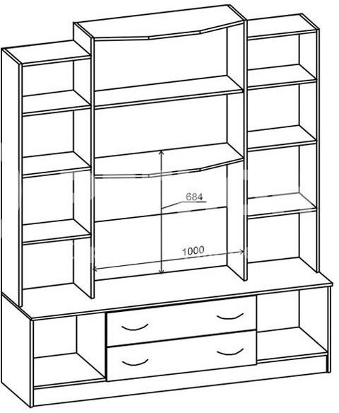 Гостиная Макарена-4 ЛДСП (Венге / Ясень шимо темный)