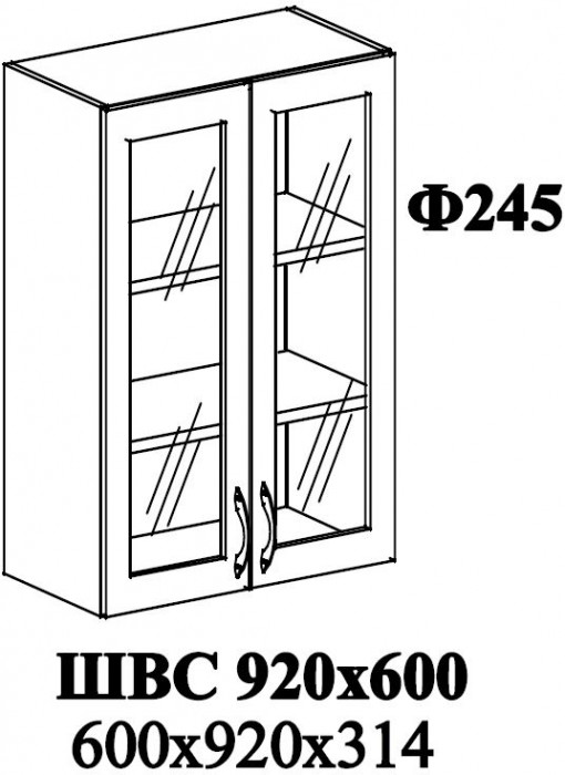 Ф-245 Мария (ШВС 920х600) МДФ белый
