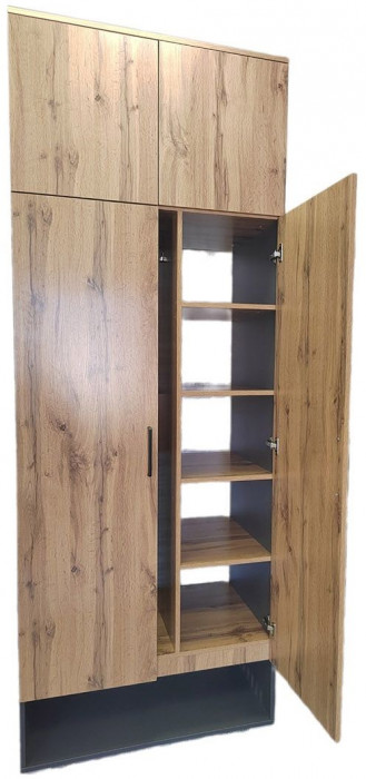 Бруно Шкаф для прихожей Дуб Вотан / Серый графит