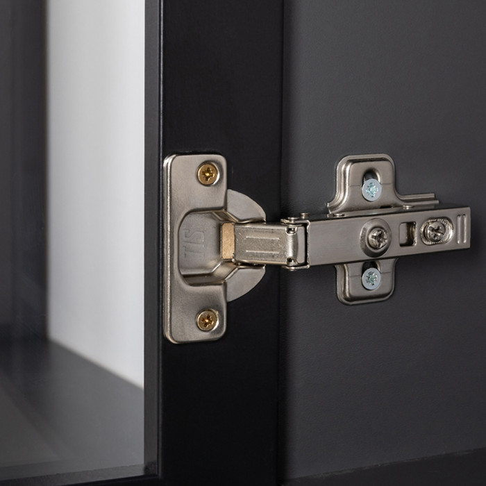 Сидней 13.201 Шкаф-витрина 3 штуки, корпус: антрацит/фасады: МДФ веллюто капучино/прозр. стекло с серой тонир.