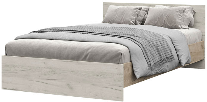 КР 557 Бася ЛДСП кровать 1400 дуб крафт серый/дуб крафт белый