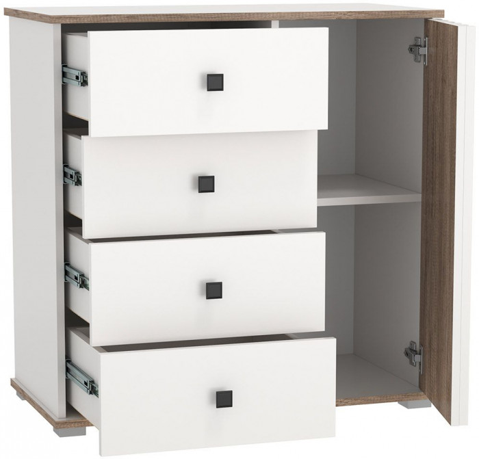 Комод 51.05 Либерти опора h=20мм Белый / Дуб Каньон