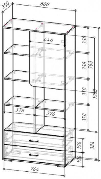 Дастин Шкаф открытый Дуб Крафт золотой / Белая Аляска