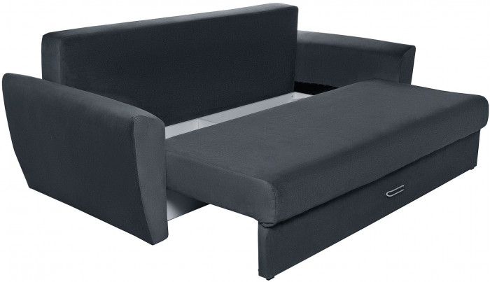 Диван-кровать Амстердам Люкс, 150х195, еврокнижка, пружинный блок, велюр, черный