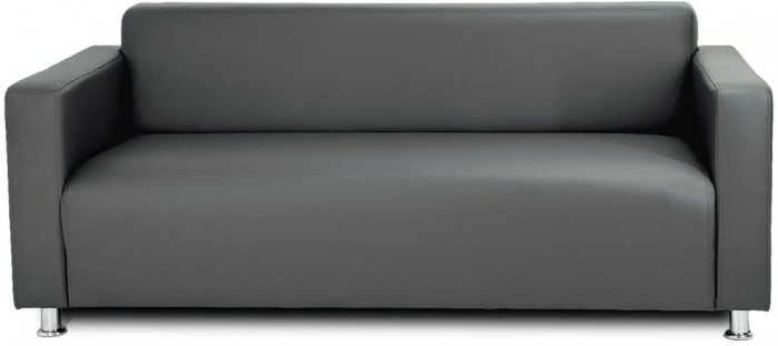 Диван прямой Томи, 180х78х75 см, экокожа, темно-серый
