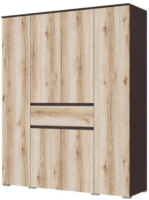 Плейона Шкаф 4-х створчатый венге/дуб делано
