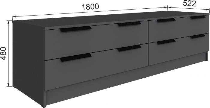 Тумба ТВ Мадрид №1 (1,8), Графит серый