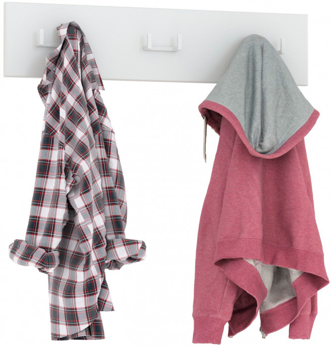 Октава 15.14.02 Вешалка, цвет белый шагрень, ШхГхВ 64,7х4,7х15 см.