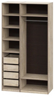 Шкаф без фасадов Этна 1.25 м. Комплект 3