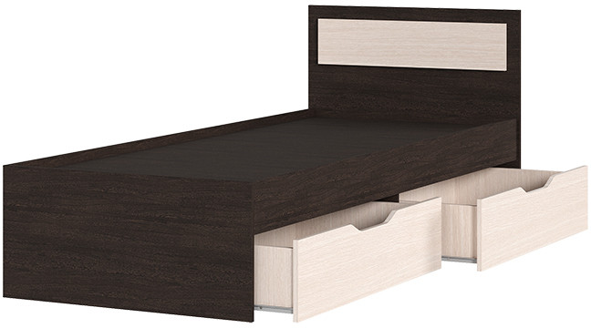 ГАРМОНИЯ КР 607 кровать с ящиками (0,8х0,78х2,032) венге/белфорт