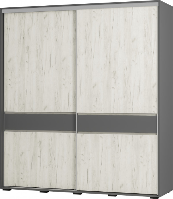Шкаф-купе "Крафт-10" Графит/Крафт белый