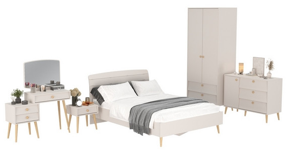 Афина Спальня 24-1400, цвет кашемир серый, сп.м. 1400х2000 мм., б/м, основание есть - фанера