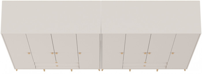 Афина Спальня Шкаф 4-х дверный с двумя ящиками х 2, цвет кашемир серый, ШхГхВ 320х56,3х220 см.