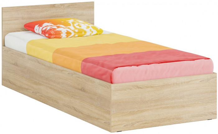 Кровать 0900 + Шкаф 2-х створчатый Стандарт, дуб сонома