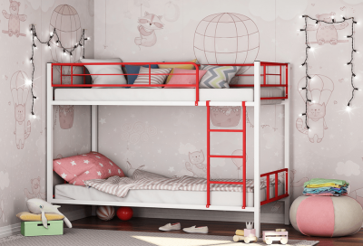 Двухъярусная кровать Севилья-2.01 комби (Белый, Серый)