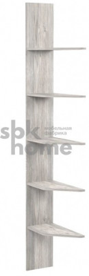 Полка открытая, Денвер (251*498*2168) Риббек серый