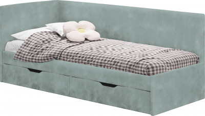 Кровать односпальная "Лео" КР-49 Белый/Шарли бриз/ЛДСП настил