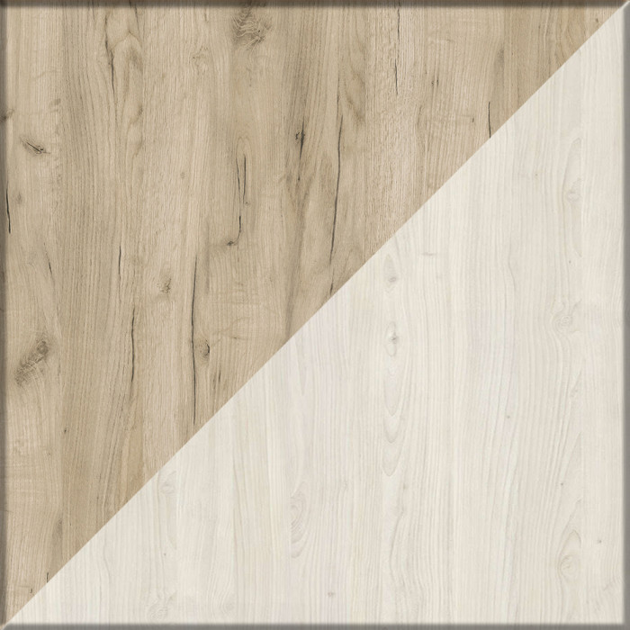 Банкетка 6-5140дкс/скан.д.б. Сицилия, цвет дуб крафт серый/скандинавское дерево белое, ШхГхВ 48х38х47,6 см.