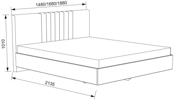 Кровать с латами Соло 140*200, Серый