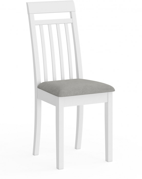 Стул Мебель--24 разборный Гольф-11, цвет белый, обивка ткань велюр серый 63, ШхГхВ 40х40х100 см., от пола до верха сиденья 47 см.