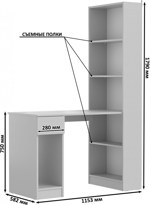 Лайт Шкаф комбинированный 10.01 + 10.01, цвет белый гладкий, ШхГхВ 230,6х58,2х179 см., универсальная сборка(обязательно крепление к стене)
