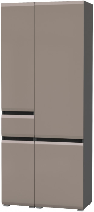 Сидней 13.202 Шкаф с ящиком + Шкаф 13.200, корпус: антрацит/фасады: МДФ веллюто капучино