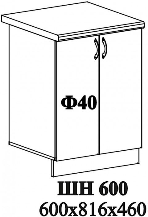 Ф-40 Катрин (ШВ 600, ШН 600, ШНМ 600) МДФ софт вайт