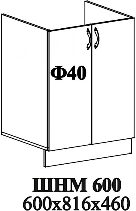 Ф-40 Катрин (ШВ 600, ШН 600, ШНМ 600) МДФ софт вайт