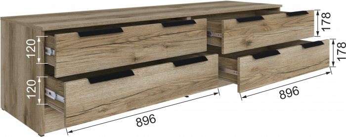 Тумба ТВ Мадрид №1 (1,8), Дуб делано