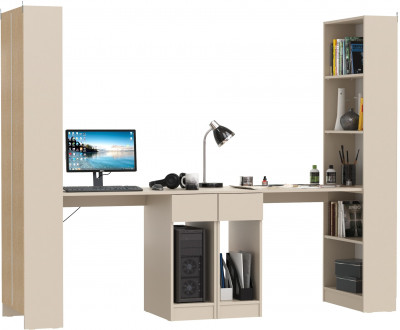 Лайт Шкаф комбинированный 10.01 + 10.01, цвет сатин, ШхГхВ 230,6х58,2х179 см., универсальная сборка(обязательно крепление к стене)