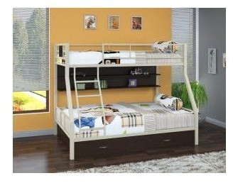 Двухъярусная кровать Гранада-1ПЯ, серый / Венге (Дуб молочный, Слоновая кость)