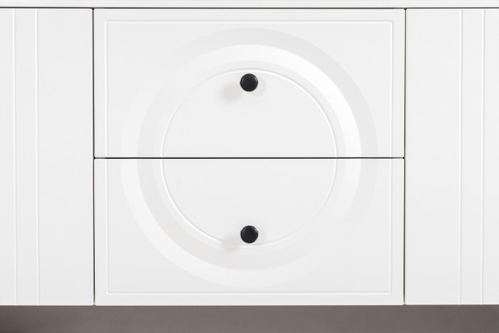 Валенсия Гостиная № 115, ЛДСП белый шагрень/МДФ белый шагрень