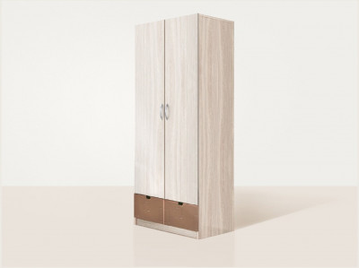 Бриз МДФ Шкаф 2 створчатый (Квадрат/Ясень шимо светлый/Шоколад)