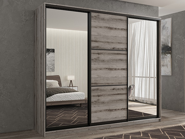 Шкаф-купе Кааппи 3 Эвок Окаменелый 240х60х230 см