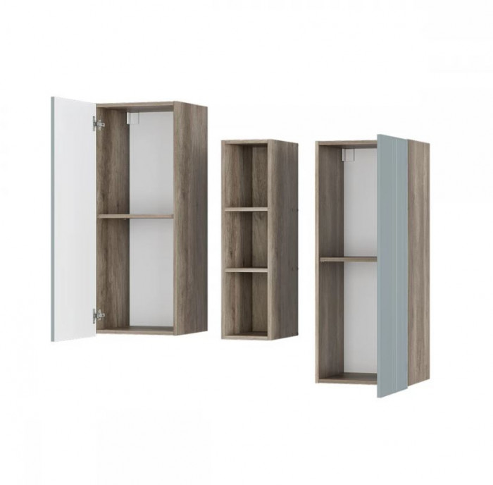 "Олива" ШКН-01 шкаф навесной Дуб каньон/МФ11 Шарли бриз