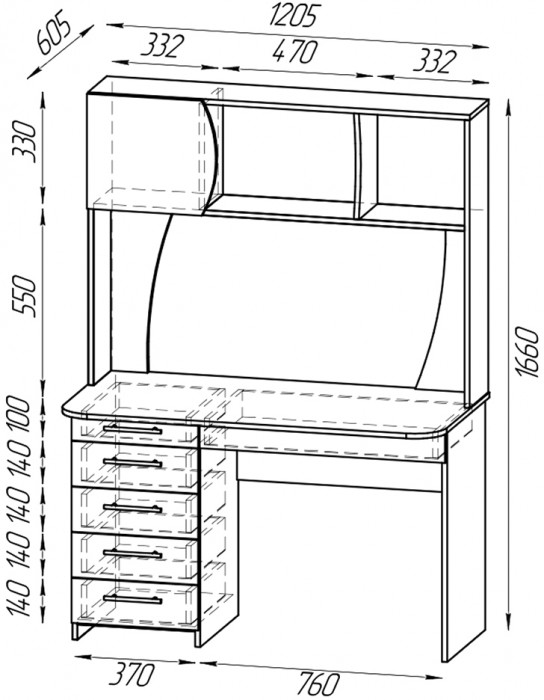 Стол 6-0606 Сигма + кресло 103 серое, цвет дуб сонома, ШхГхВ 120,5х60,5х166 см., НЕ универсальная сборка