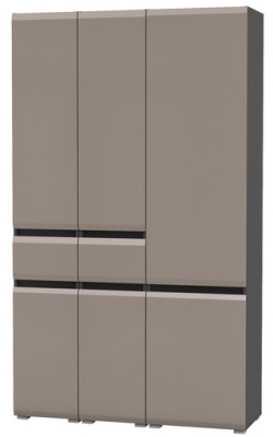 Сидней 13.202 Шкаф с ящиком 2 штуки + Шкаф 13.200, корпус: антрацит/фасады: МДФ веллюто капучино