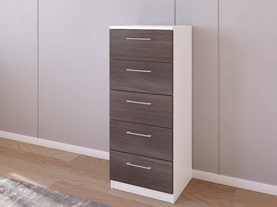 Комод 02/23 45х40х110 Белый/Дуб Шамони